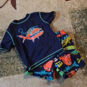 Carters Short Sleeve Shirt & Shorts Swimsuit Set
